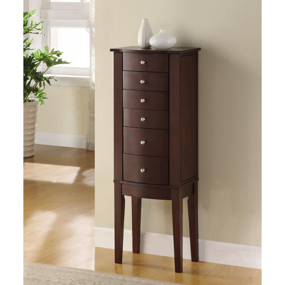 Merlot-Finish Jewelry Armoire