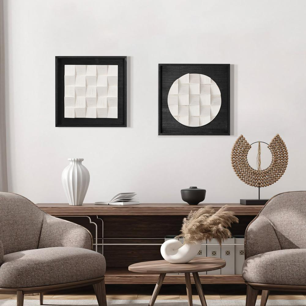 Black-and-White Abstract Home Décor (Set of 2 Panels)