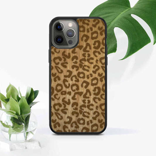 Cheetah Print Wooden Phone Case