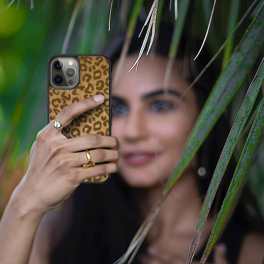 Cheetah Print Wooden Phone Case