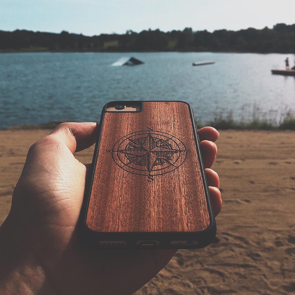 "Compass" Wooden Phone Case