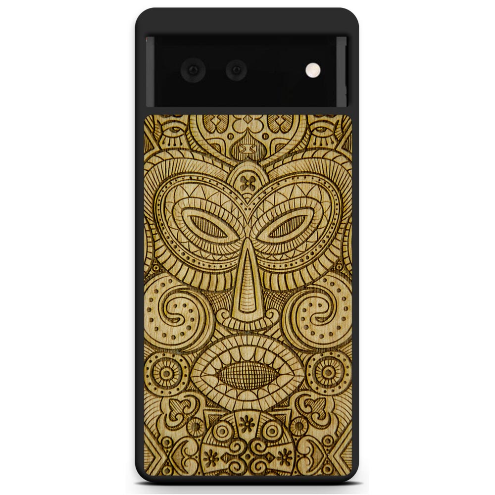 "Tribal Mask" Wooden Phone Case