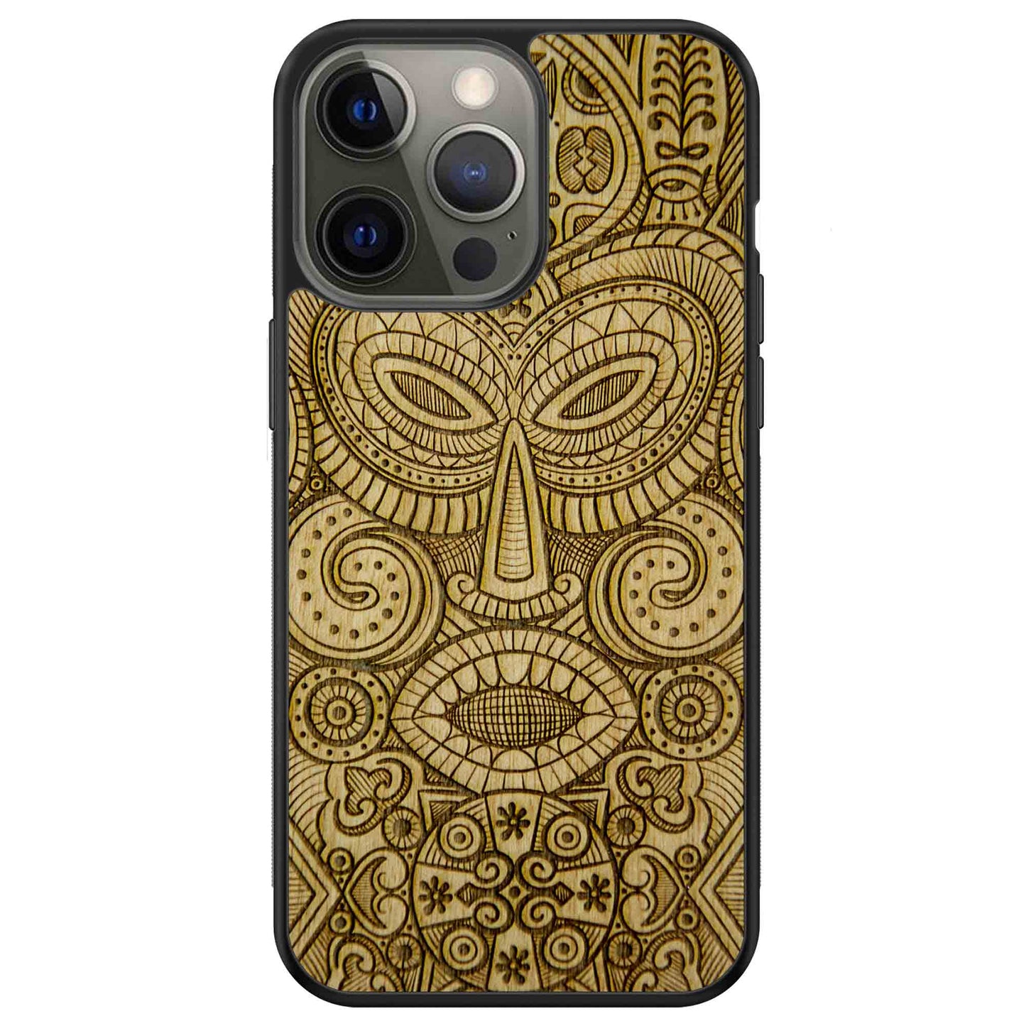 "Tribal Mask" Wooden Phone Case