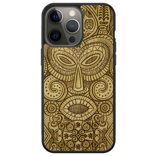 "Tribal Mask" Wooden Phone Case