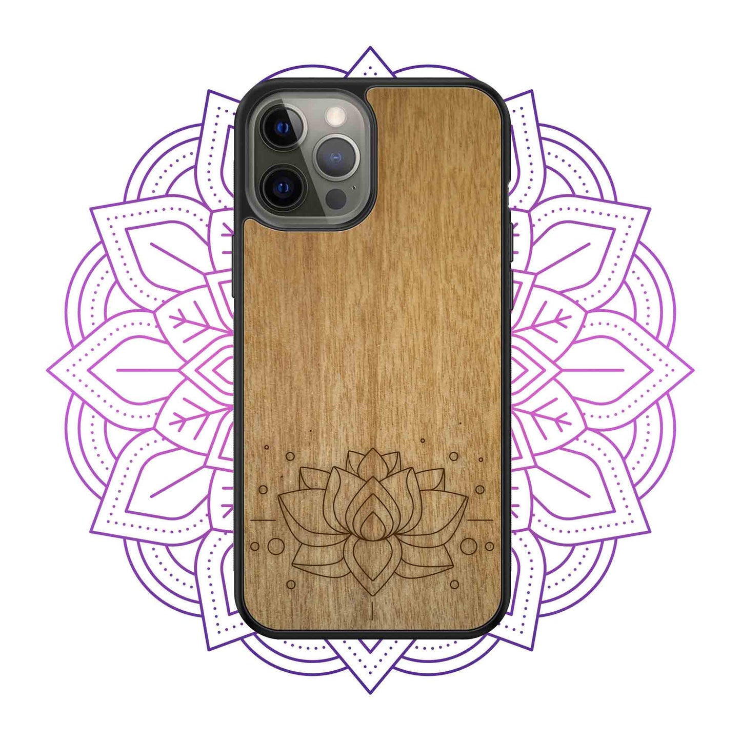 "Lotus Flower" Wooden Phone Case