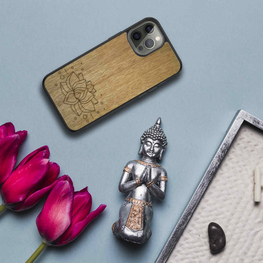 "Lotus Flower" Wooden Phone Case