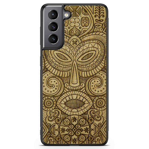 "Tribal Mask" Wooden Phone Case