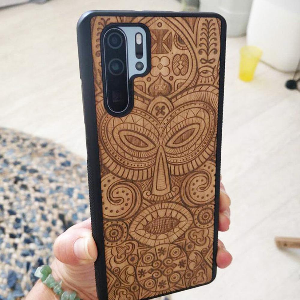 "Tribal Mask" Wooden Phone Case
