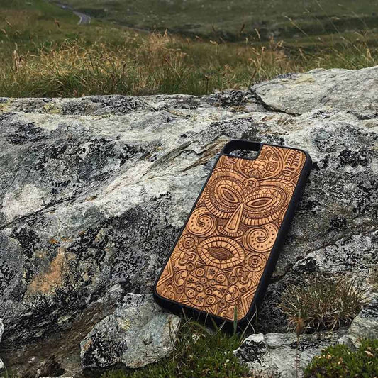 "Tribal Mask" Wooden Phone Case