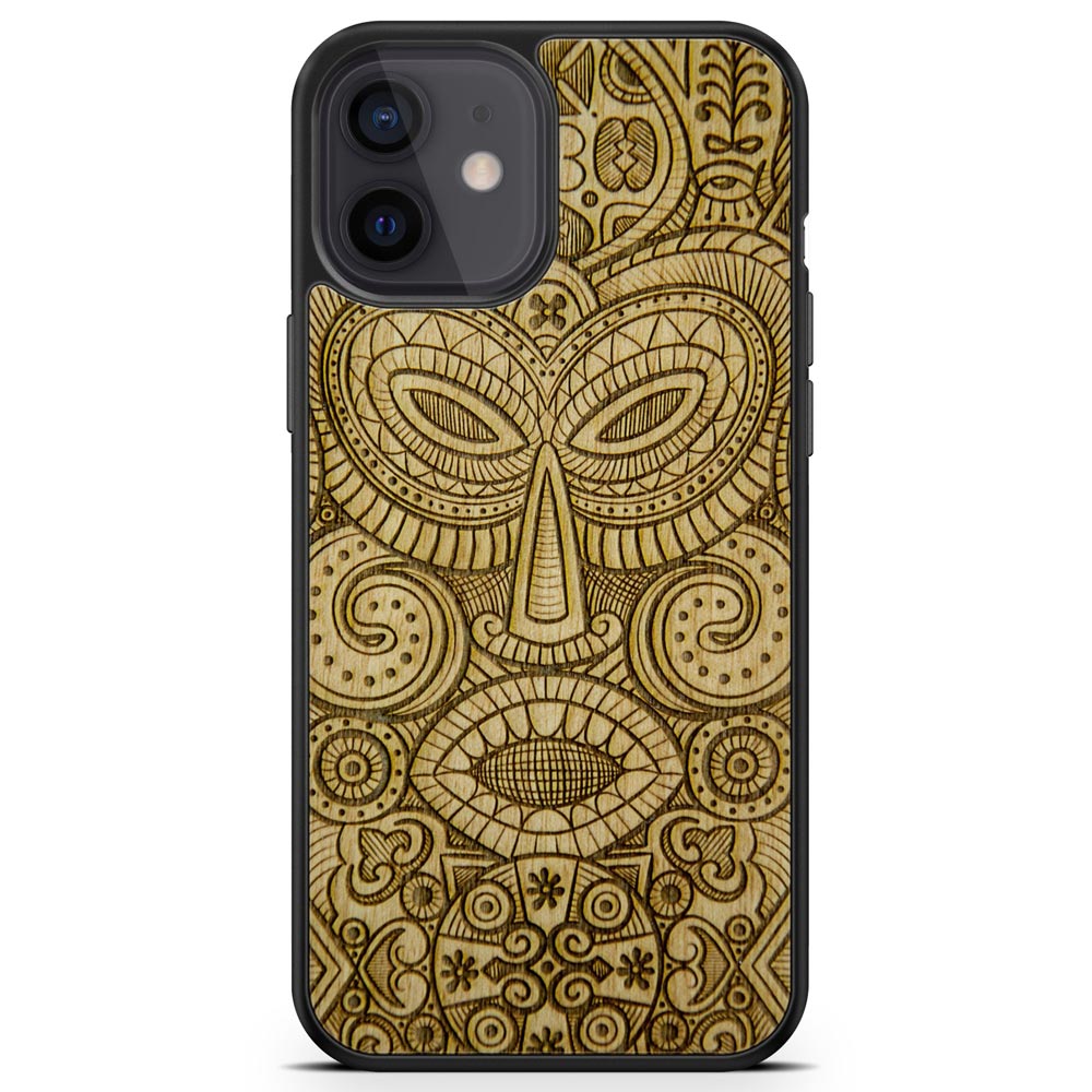 "Tribal Mask" Wooden Phone Case