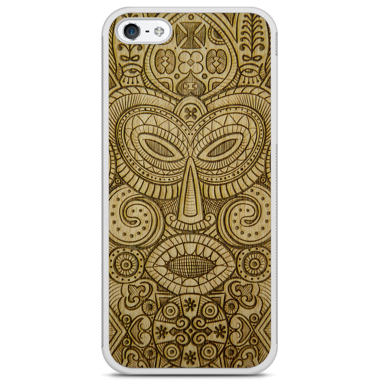 "Tribal Mask" Wooden Phone Case