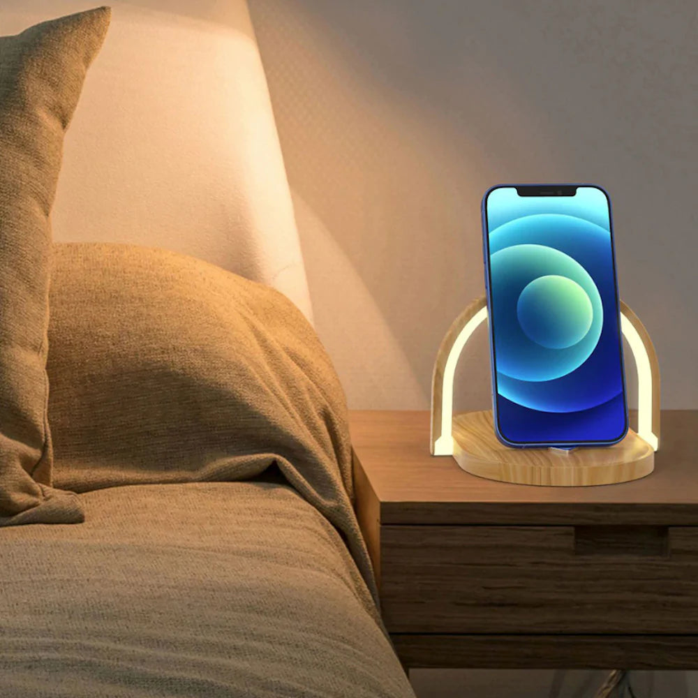 Multi-Function Wireless Phone Charger With Adjustable LED Light