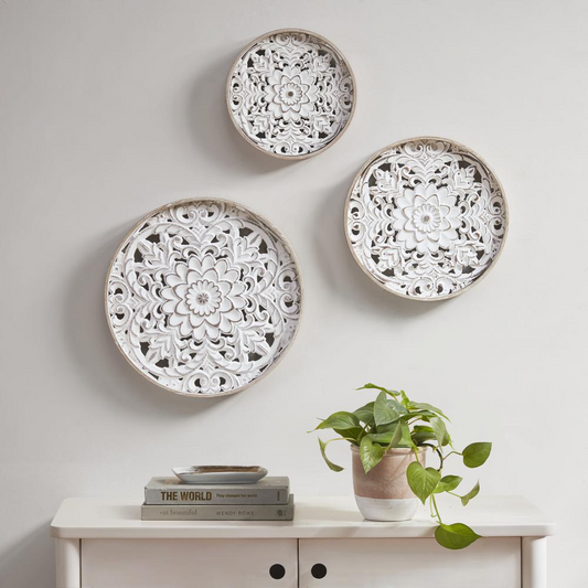 Medallion Trio Wooden Wall Home Décor (Set of 3 Pieces)