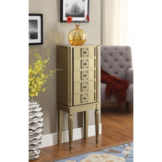 Gold-Finished Jewelry Armoire