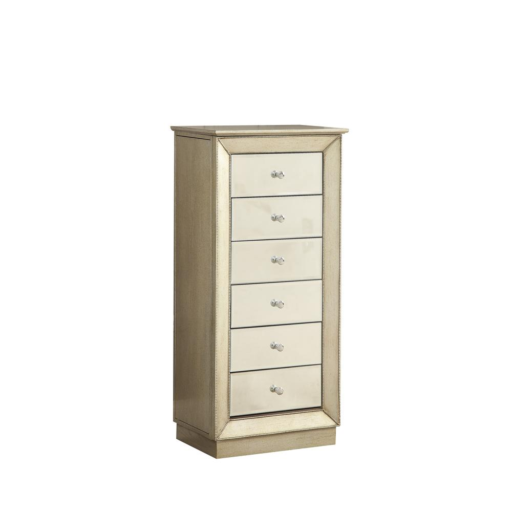 Modern White-Finished Jewelry Armoire