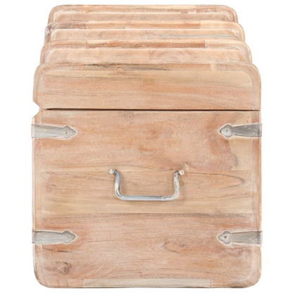 Solid Acacia Wood Storage Chest, with White Finish