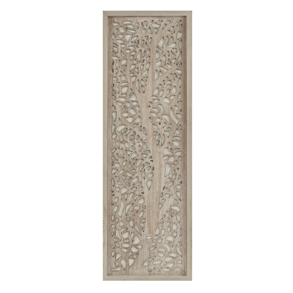 Laurel Branches Carved Wooden Wall Panel Home Décor (Natural Tone)