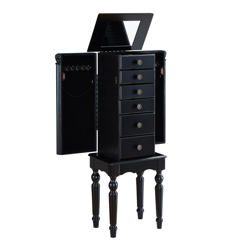 Ebony-Finished Jewelry Armoire