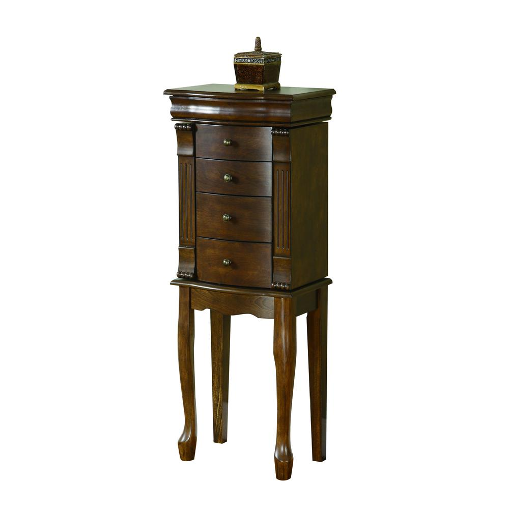 Louis Philippe-Style Walnut-Finish Jewelry Armoire