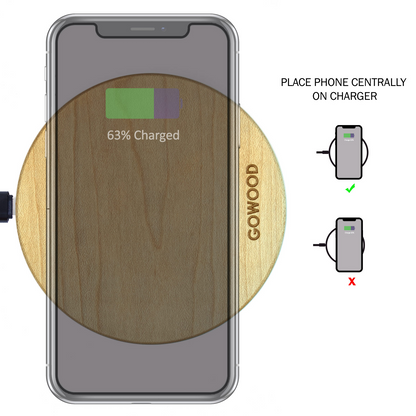 15W Fast Wireless Charger (Maple Wood)