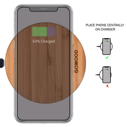 15W Fast Wireless Charger (Bamboo Wood)