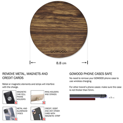 15W Fast Wireless Charger (Zebra Wood)