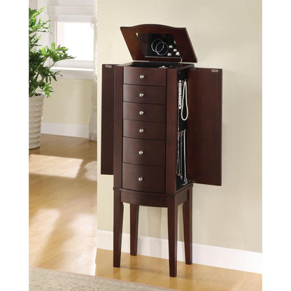 Merlot-Finish Jewelry Armoire