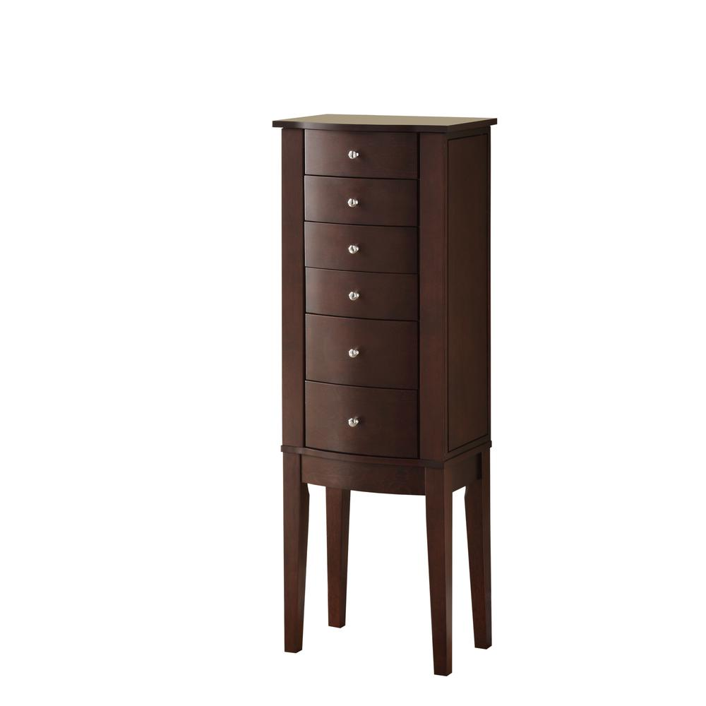 Merlot-Finish Jewelry Armoire