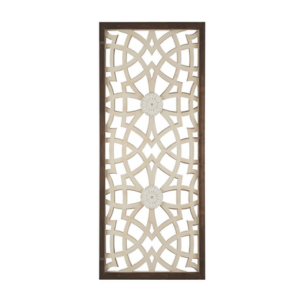 Fretwork Design Geometric Carved Wooden Wall Panel Home Décor