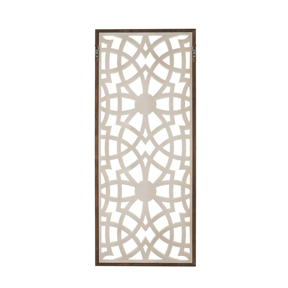 Fretwork Design Geometric Carved Wooden Wall Panel Home Décor