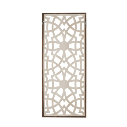 Fretwork Design Geometric Carved Wooden Wall Panel Home Décor