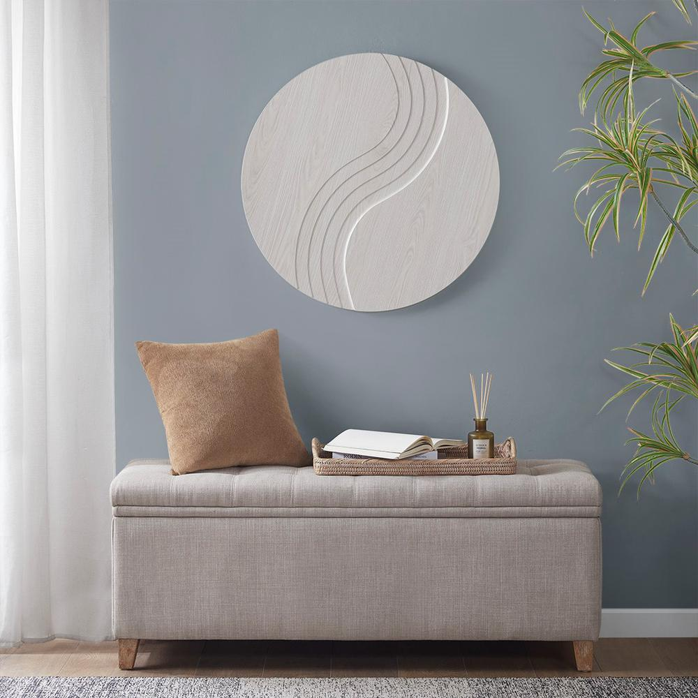 Medallion Wave Carved Wooden Wall Home Décor