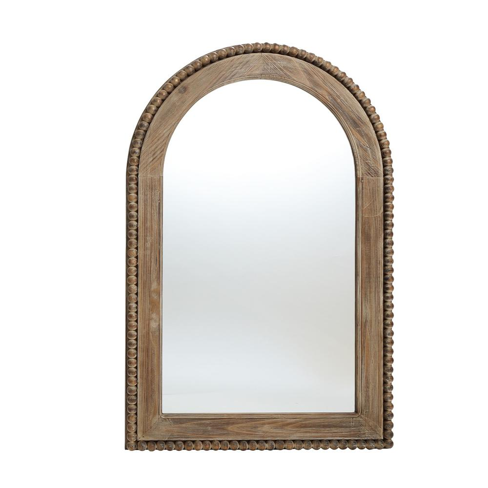 Wood Framed Arch Window Design Wall Mirror