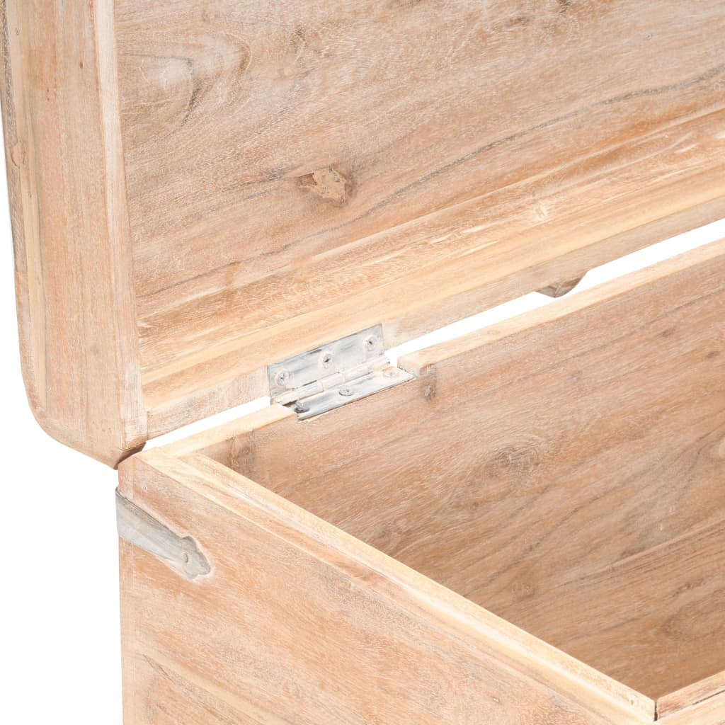 Solid Acacia Wood Storage Chest, with White Finish