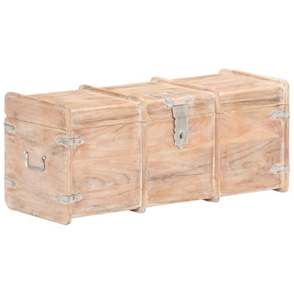 Solid Acacia Wood Storage Chest, with White Finish