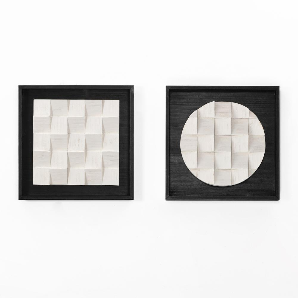 Black-and-White Abstract Home Décor (Set of 2 Panels)