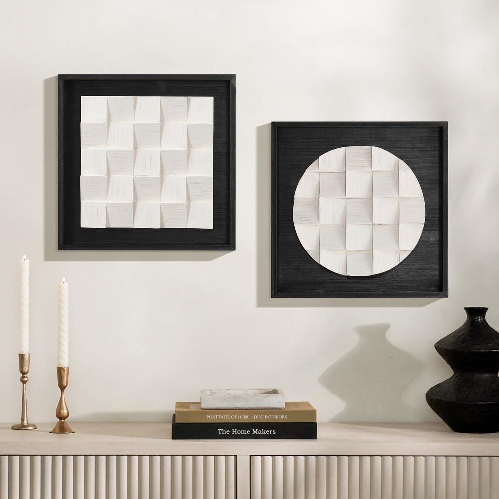 Black-and-White Abstract Home Décor (Set of 2 Panels)