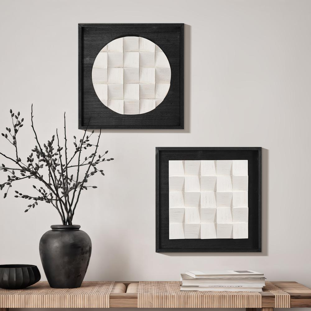 Black-and-White Abstract Home Décor (Set of 2 Panels)