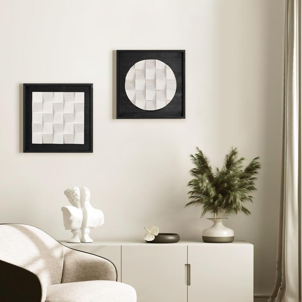 Black-and-White Abstract Home Décor (Set of 2 Panels)