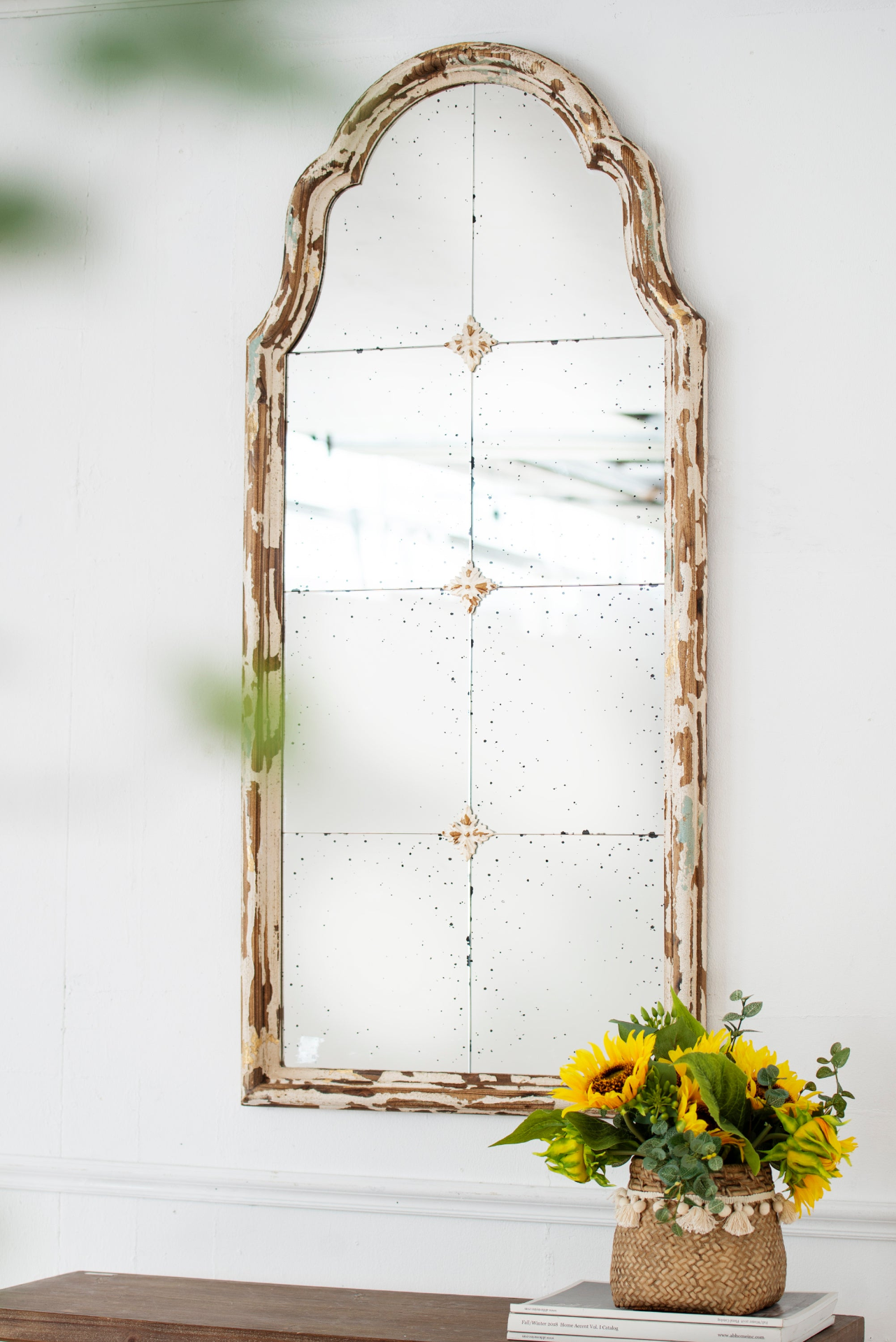 Large Cream & Gold Framed Wall Mirror