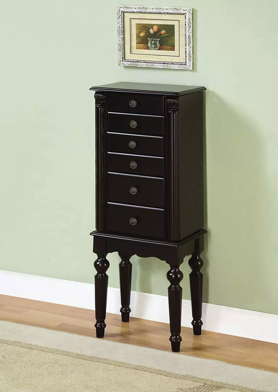 Ebony-Finished Jewelry Armoire