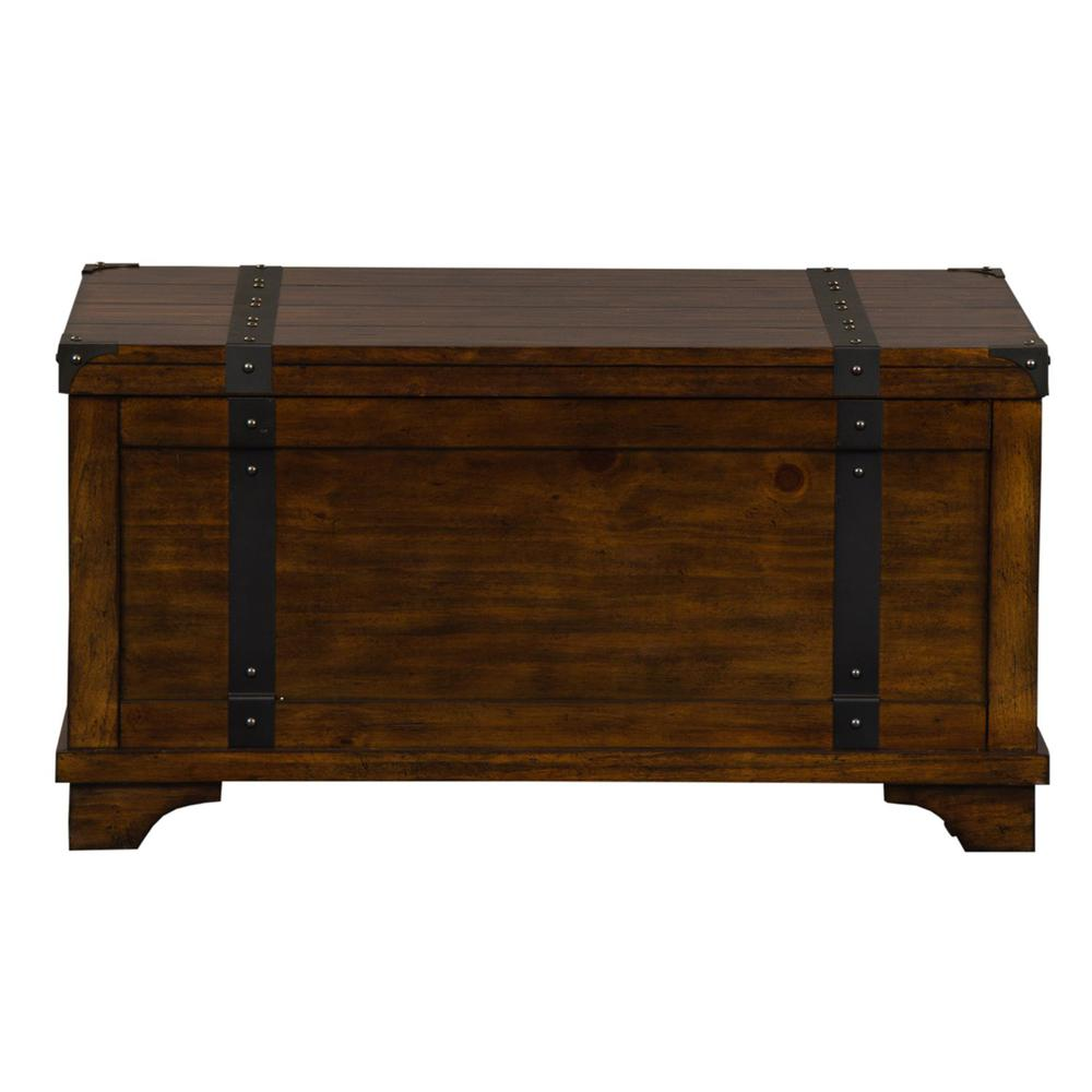 Rustic Brown Pine Solid Storage Trunk