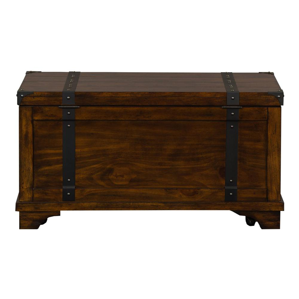 Rustic Brown Pine Solid Storage Trunk