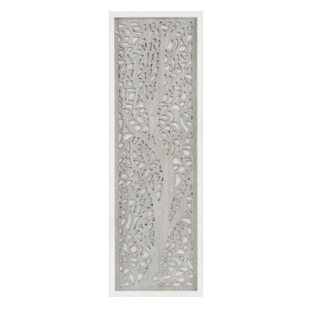 Laurel Branches Carved Wooden Wall Panel Home Décor (Grey Tone)