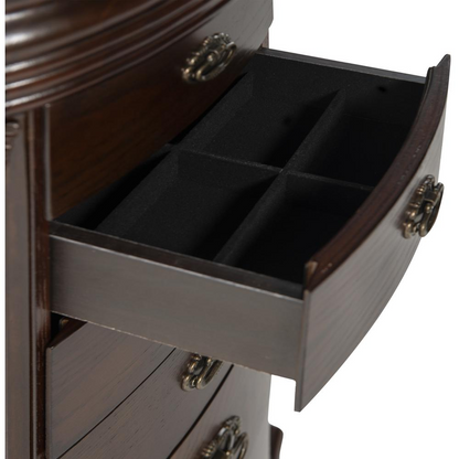 Italian-Style, Espresso-Finish Jewelry Armoire