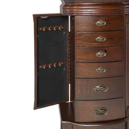 Italian-Style, Espresso-Finish Jewelry Armoire