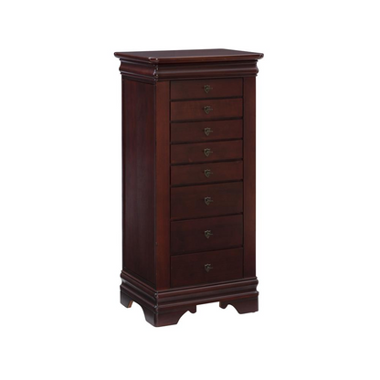 Louis Philippe-Style Marquis Cherry-Finish Jewelry Armoire