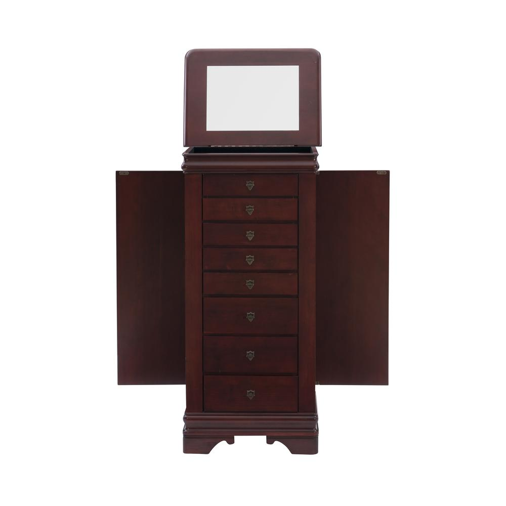 Louis Philippe-Style Marquis Cherry-Finish Jewelry Armoire