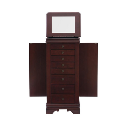 Louis Philippe-Style Marquis Cherry-Finish Jewelry Armoire