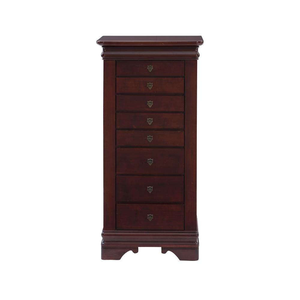 Louis Philippe-Style Marquis Cherry-Finish Jewelry Armoire